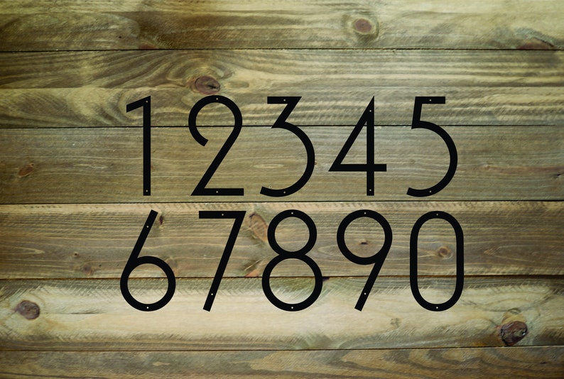 10' Modern Individual Metal Numbers  / Contemporary Numbers / Address Numbers / Mailbox Numbers / Wall Decor 