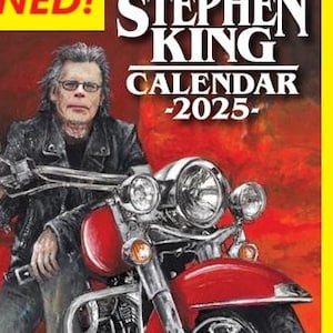 Calendario de Stephen King 2025 ¡A COLOR! ¡Primera edición de tapa dura! Tarjeta de arte GRATIS firmada por Glenn Chadbourne.