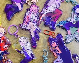 genshin drip 6&quot; fashion acrylic charms || CHARACTER-ONLY (no strap)