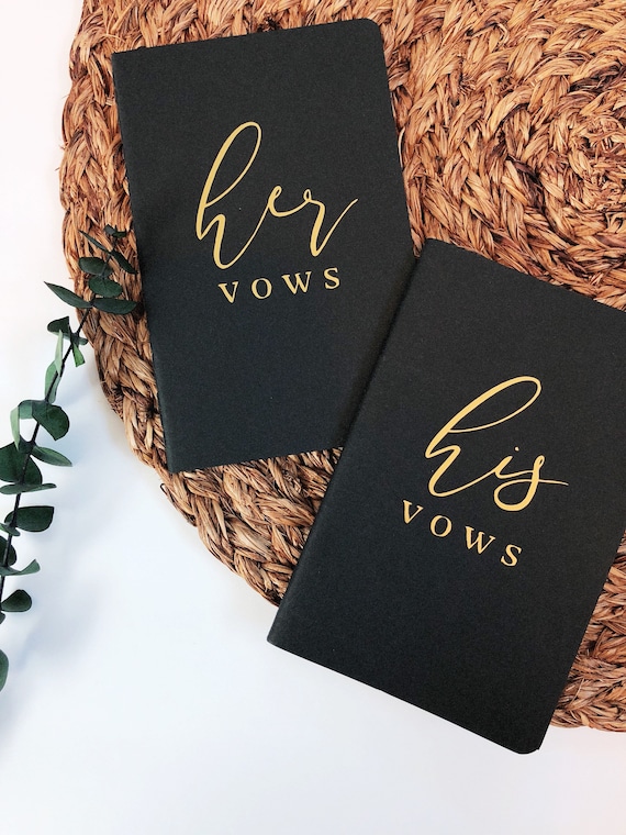 Vow Books | Vow Notebooks | Personalized Vow Books | His & Hers Set Vow Books | Wedding Gift | Vow Book Set