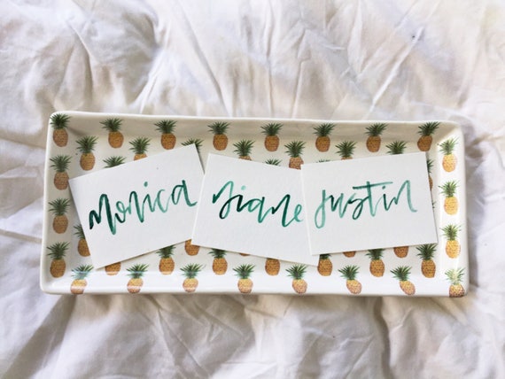 Watercolor Place Cards Flat Place Cards Wedding Place Etsy