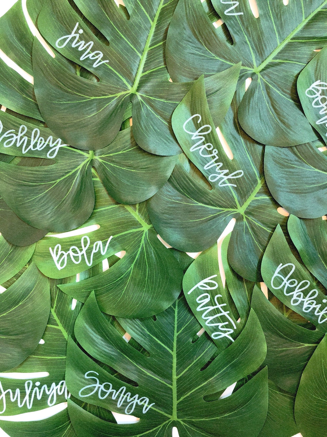 Palm Leaf Place Cards Palm Leaf Escort Cards Beach Wedding Etsy