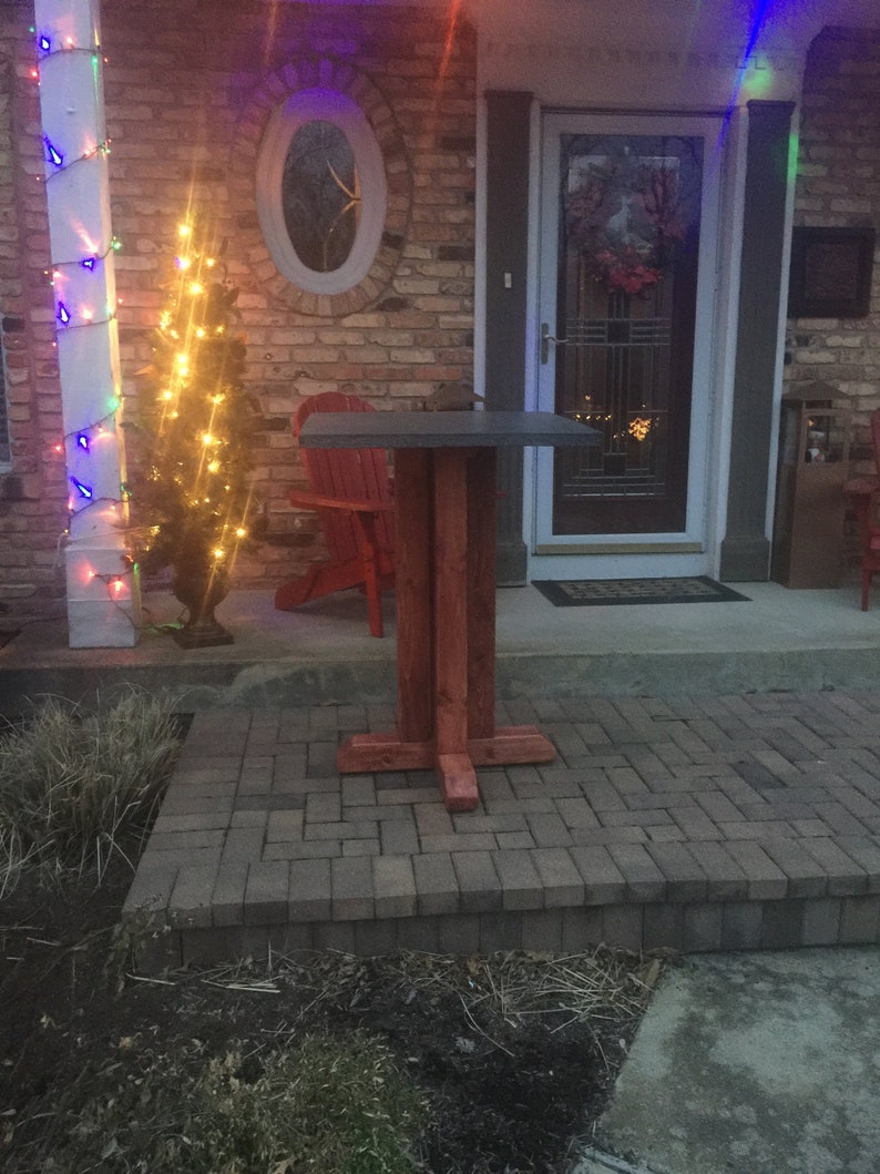 Outdoor Pub Table W/ Concrete Top Etsy