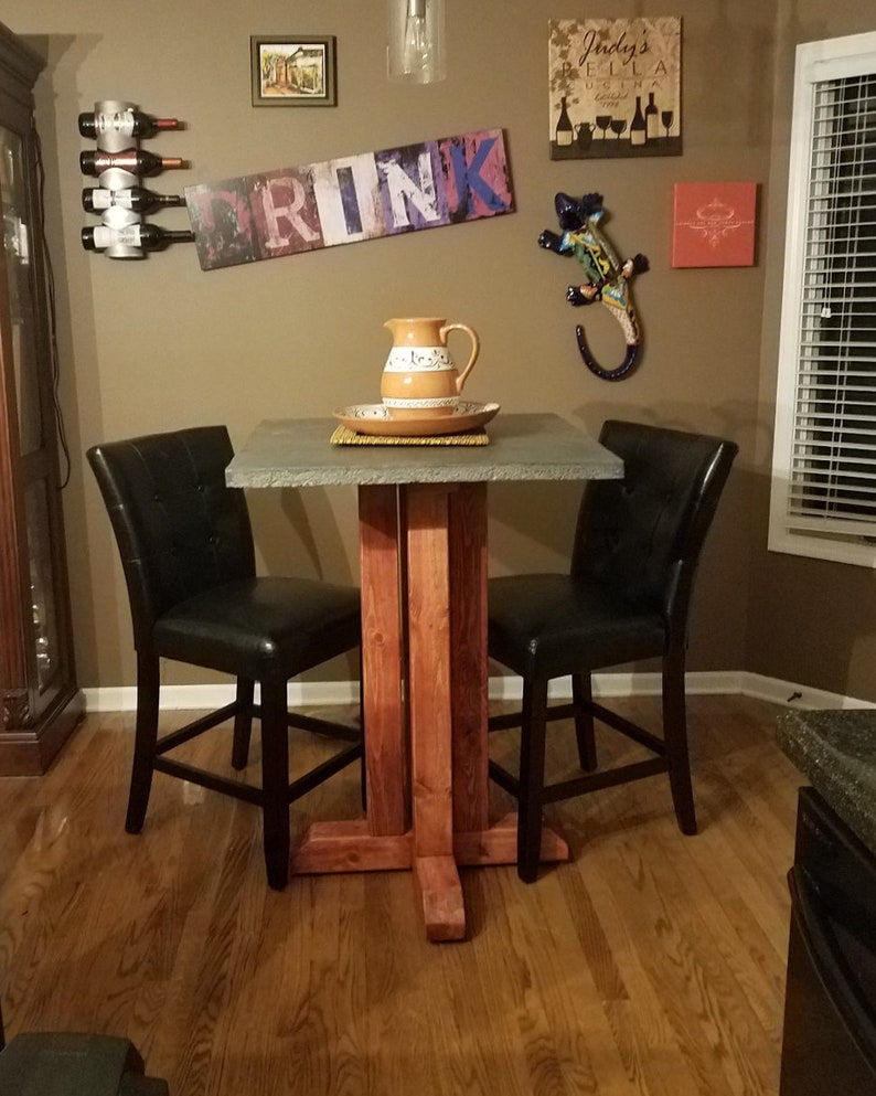 Outdoor Pub Table W/ Concrete Top Etsy