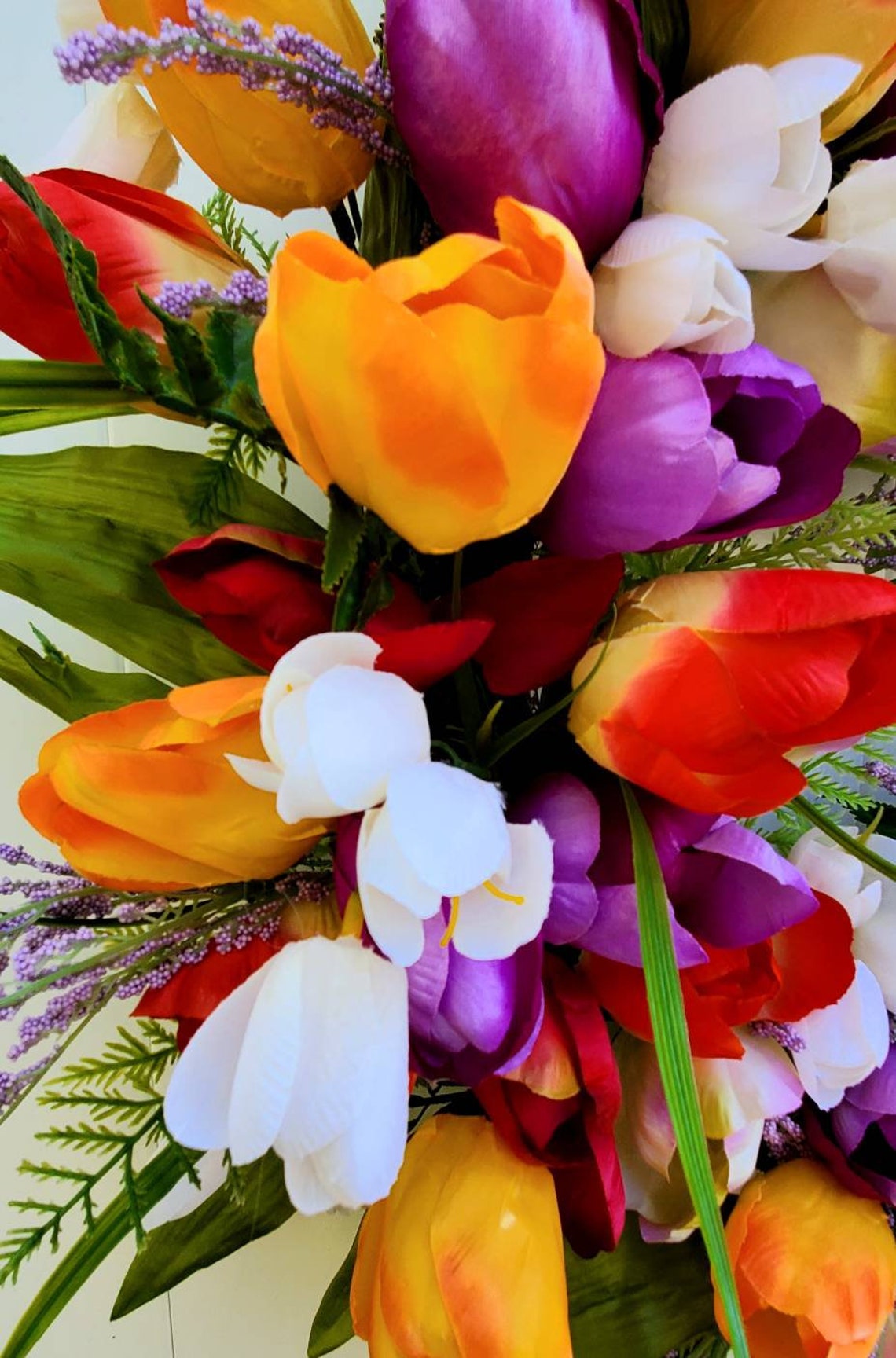 Large Tulip Wreath Tulip Wreath for Front Door Bright Tulip Etsy