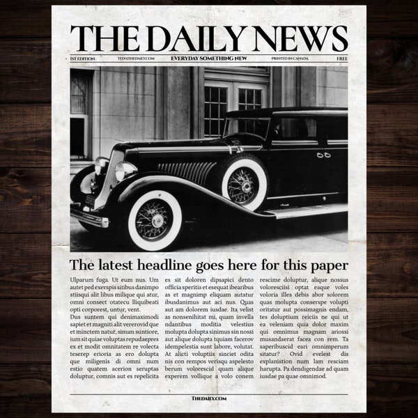 1920s Vintage Newspaper Template for Google Docs 1 Page Etsy Canada 1920s Vintage Newspaper Template for Google Docs 1 Page Etsy Canada