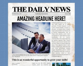 newspaper etsy 1940s newspaper template