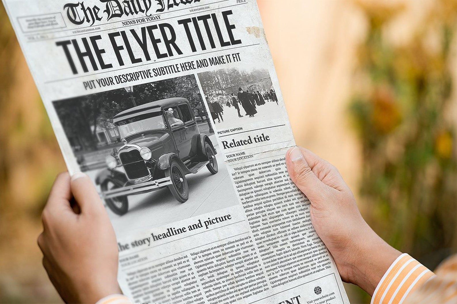 Image 1 for Old Blank Newspaper Template