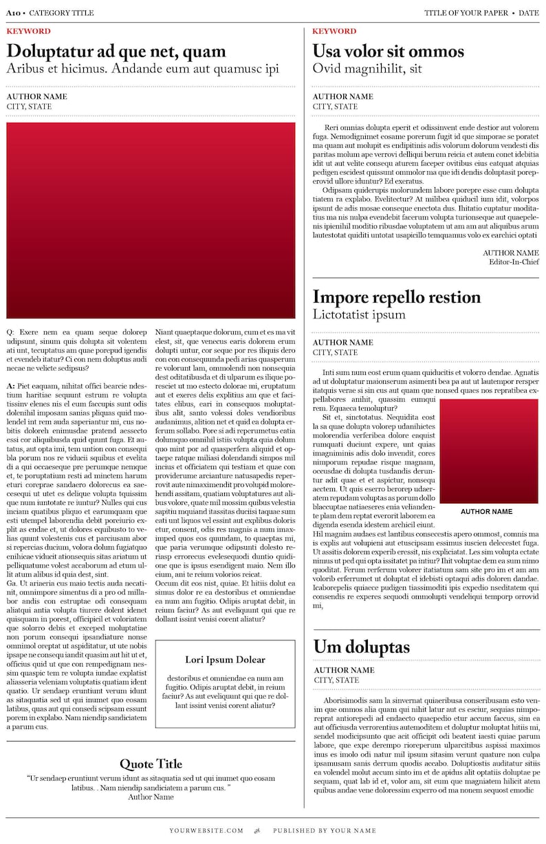 Plantilla de periódico de estilo antiguo para usuarios de Etsy