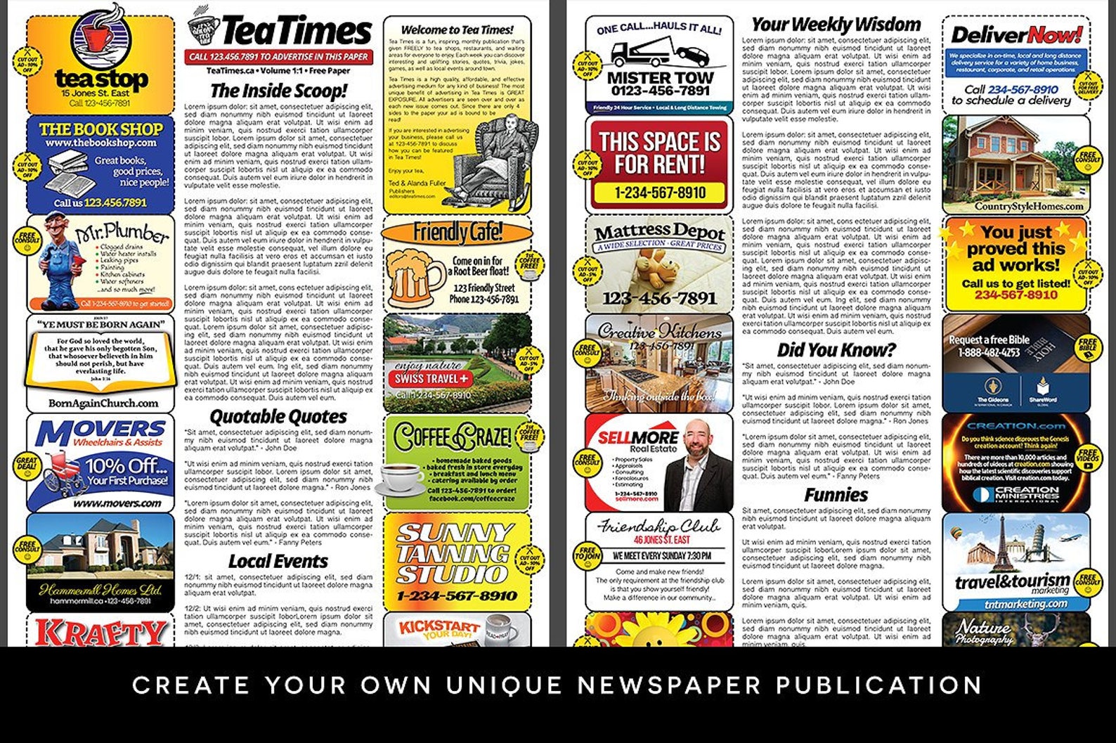 2 Page Newspaper Template for Adobe Illustrator Users ONLY Etsy
