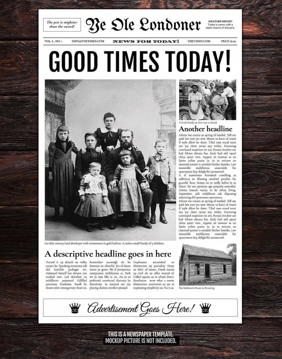 editable old newspaper template