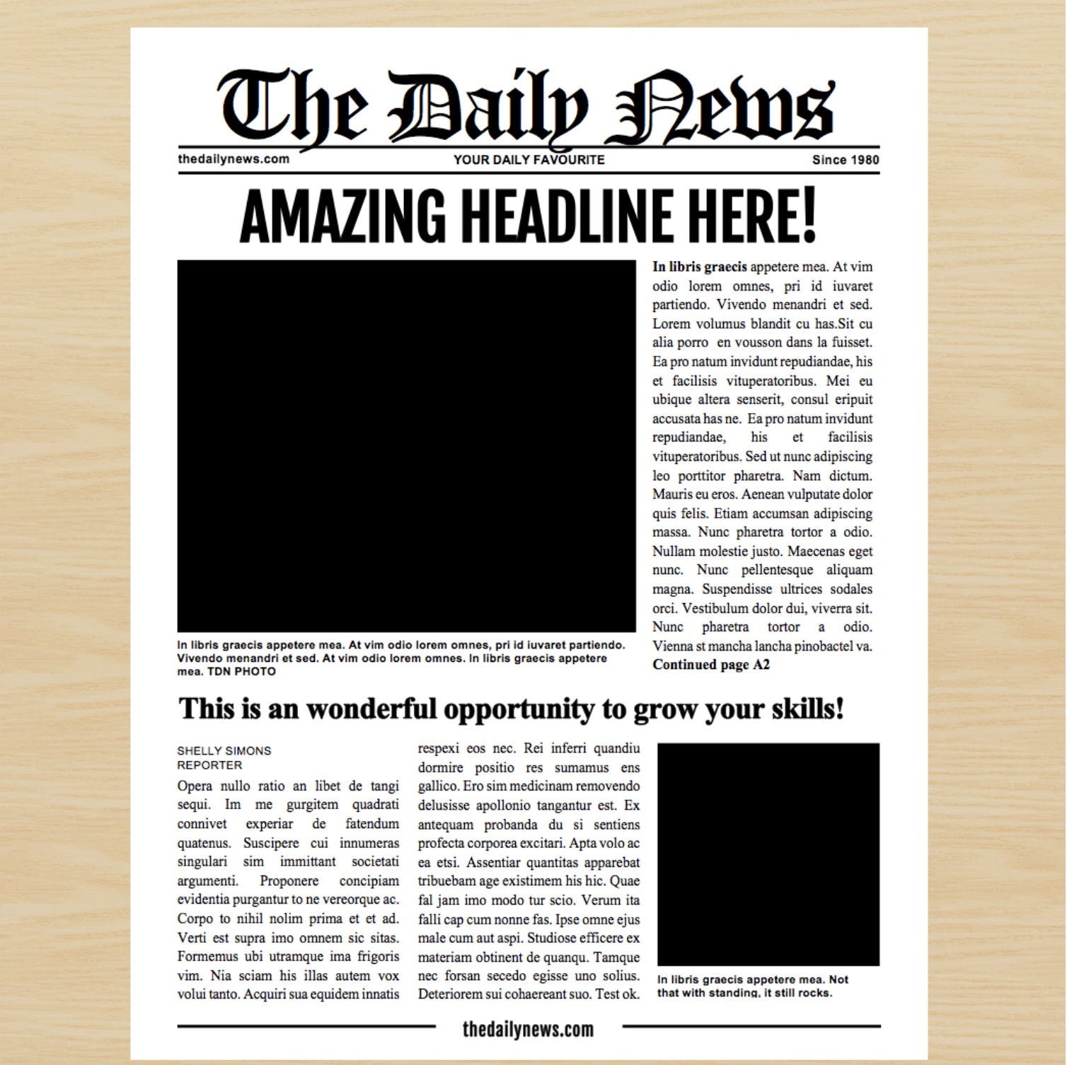 editable old newspaper template