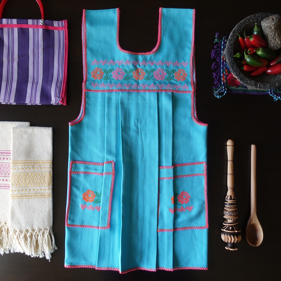 Mandil Mexicano Traditional Mexican Kitchen Apron Cooking Cleaning