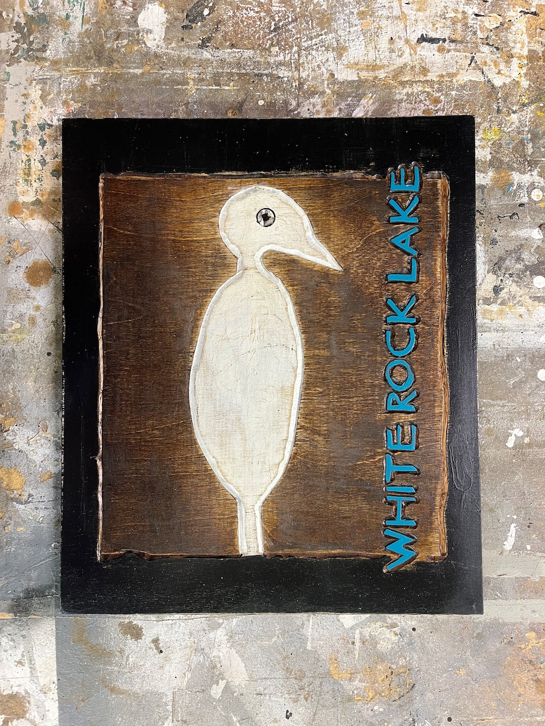 Hand Made Painted White Rock Lake Sign - Etsy