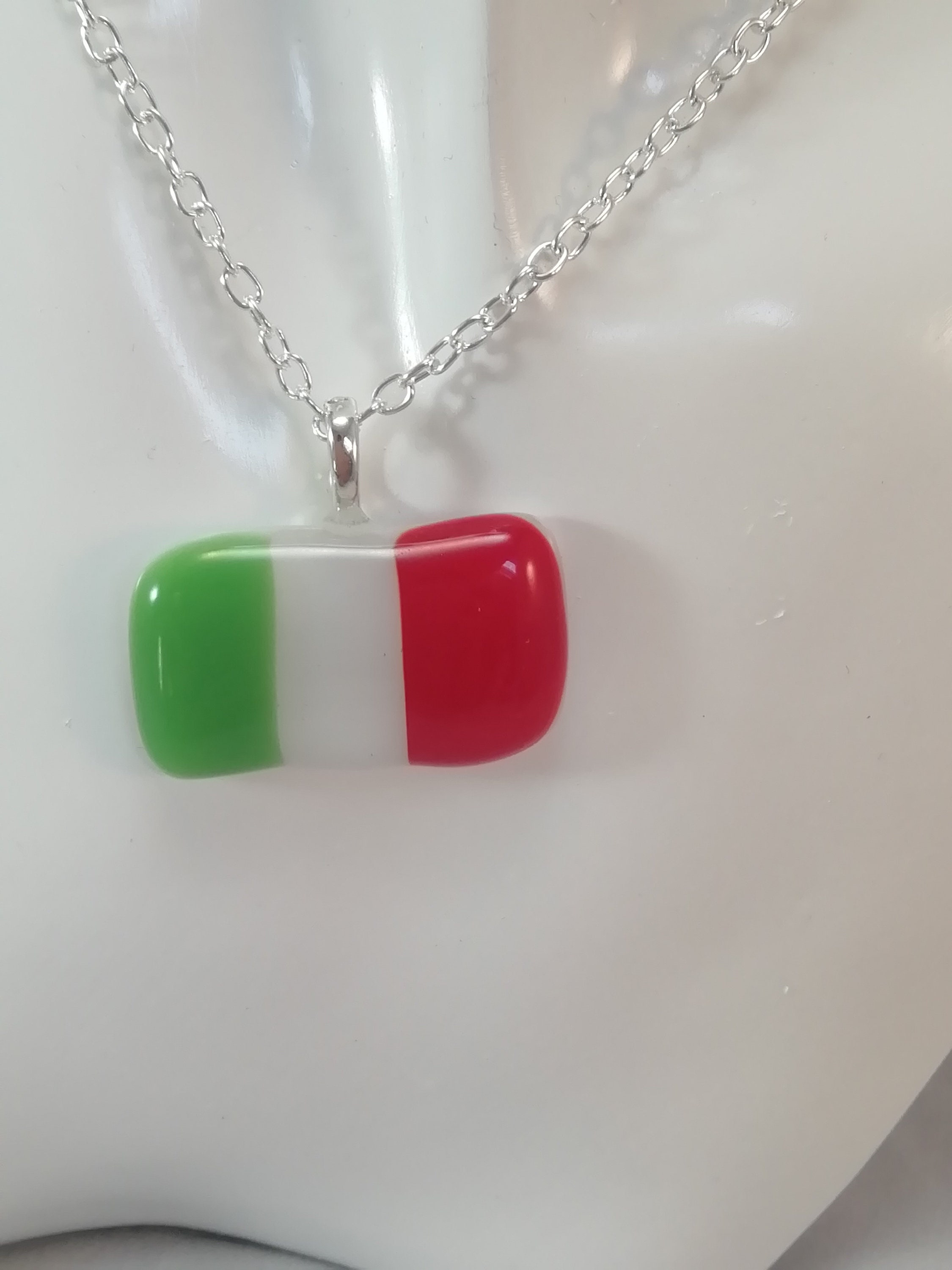 Italian Flag Necklace and Earring Set Boxed Etsy