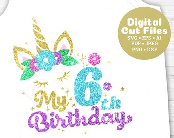 Download Unicorn birthday svg | Etsy