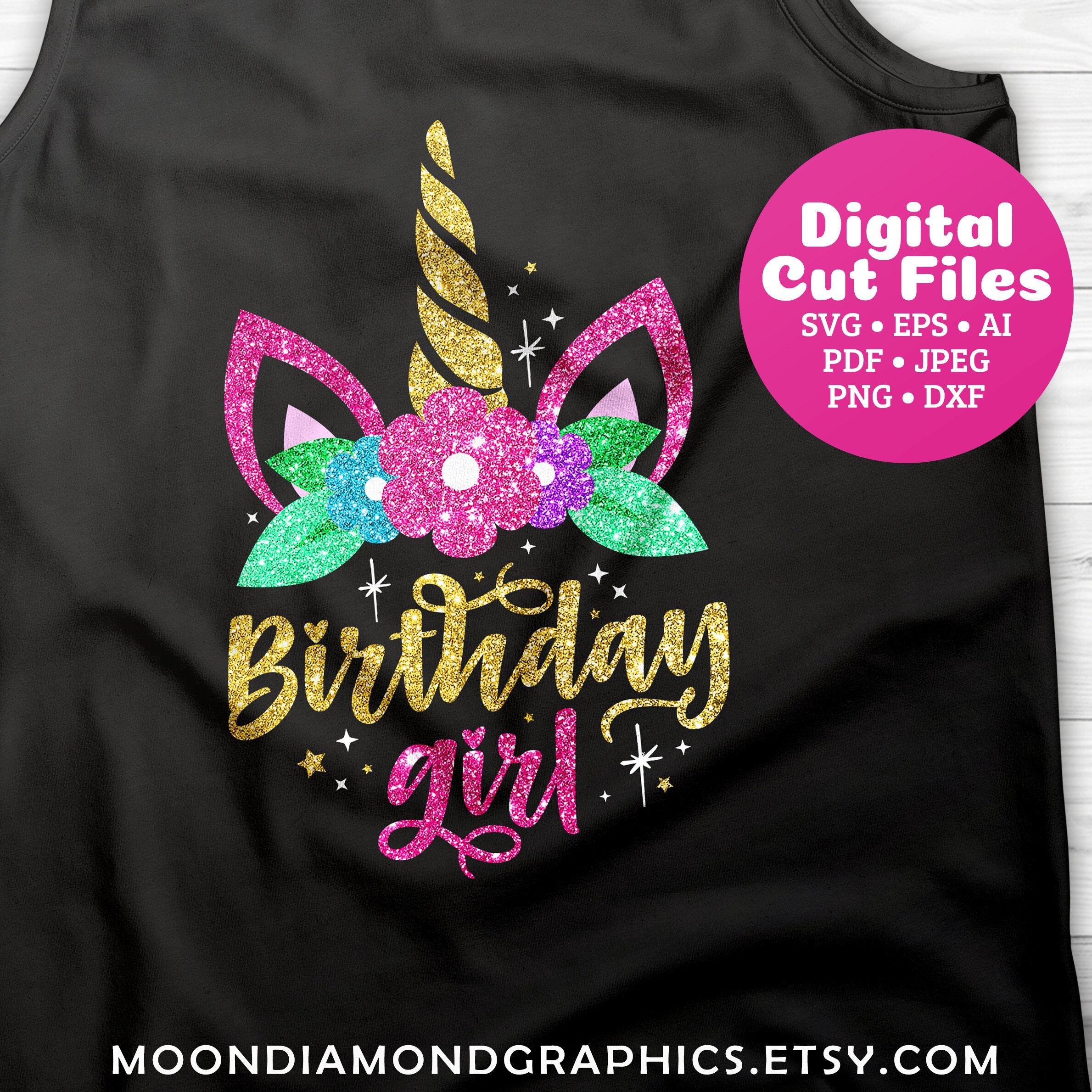 Download Unicorn Birthday Girl SVG Cricut Cut files That's my | Etsy