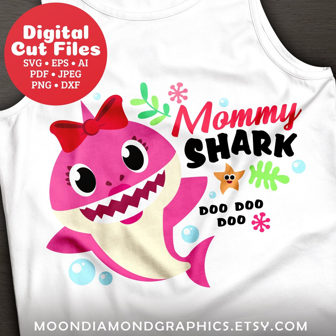 Download Mommy Shark SVG Cricut Cut files Shark Family doo doo doo ...
