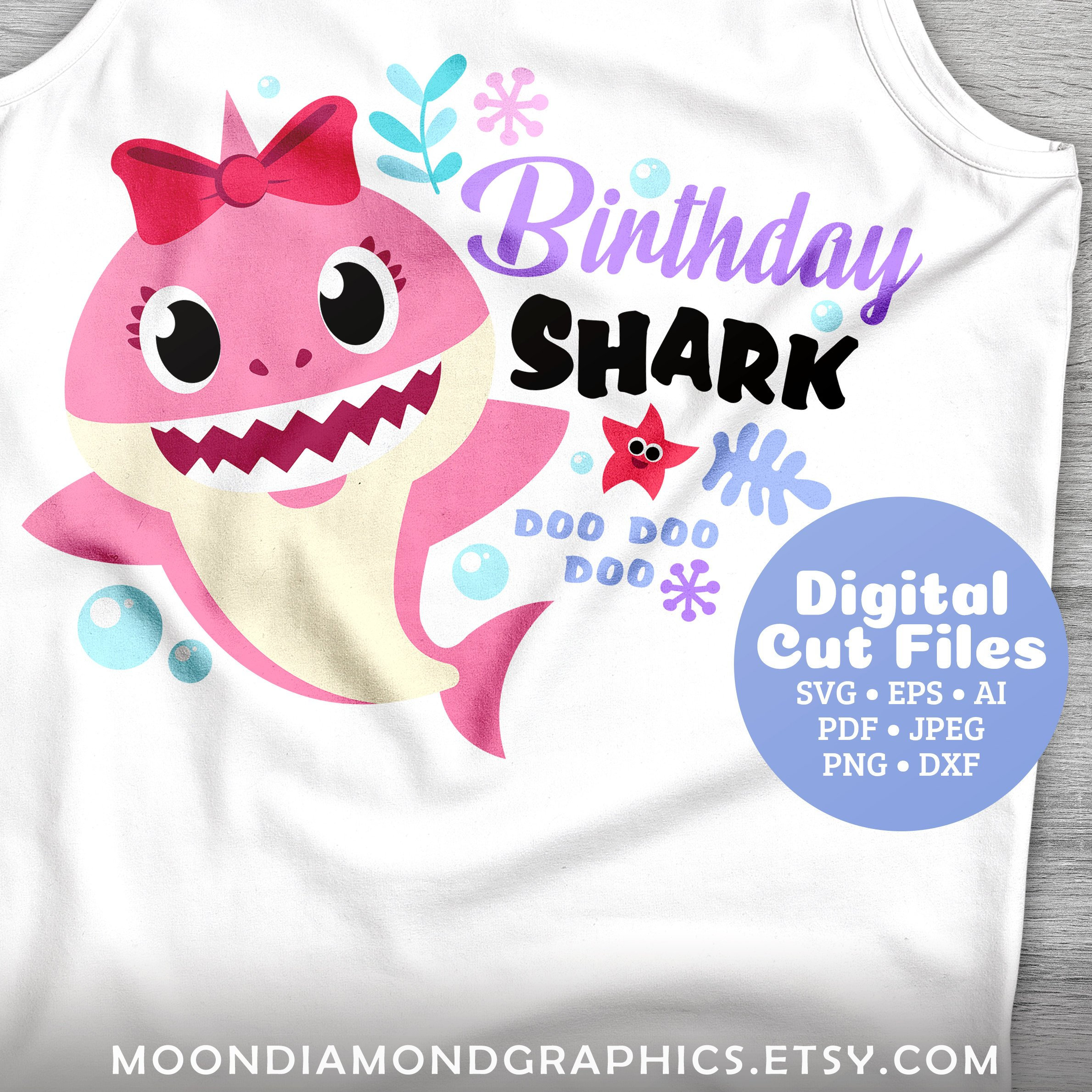 Download Birthday Shark SVG Cricut Cut files Shark Family doo doo ...