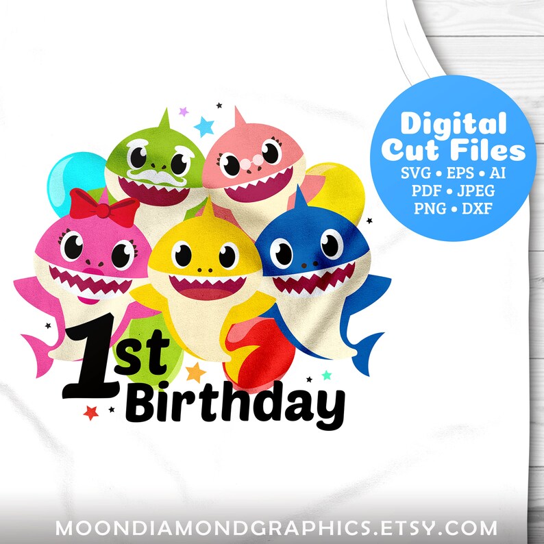 Download Eps Ai Cut Layers Pdf Png Digital File Only Baby Shark Svg Printing Graphic Arts Com Business Industrial