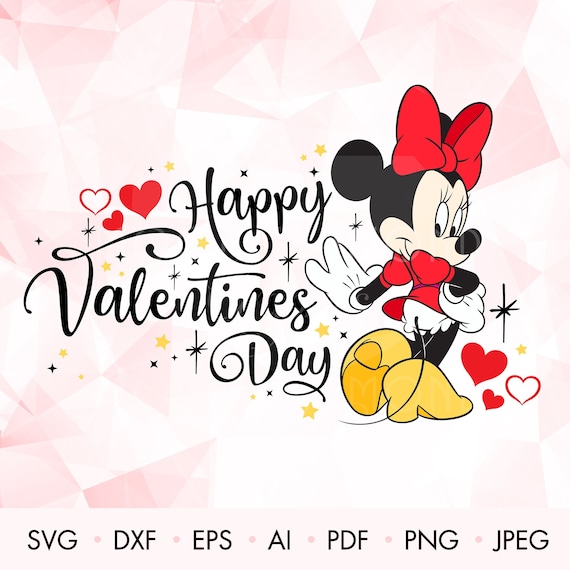Minnie Mouse SVG Minnie Valentines Happy Valentines Svg | Etsy