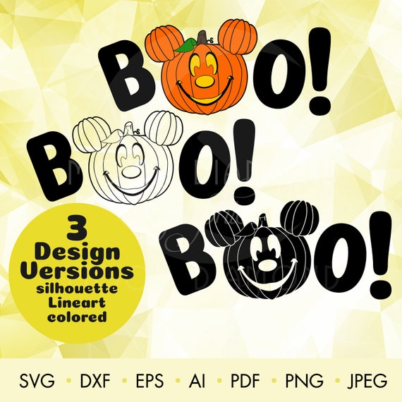 Download Mickey Pumpkin Head Halloween SVG Cut files Silhouette | Etsy