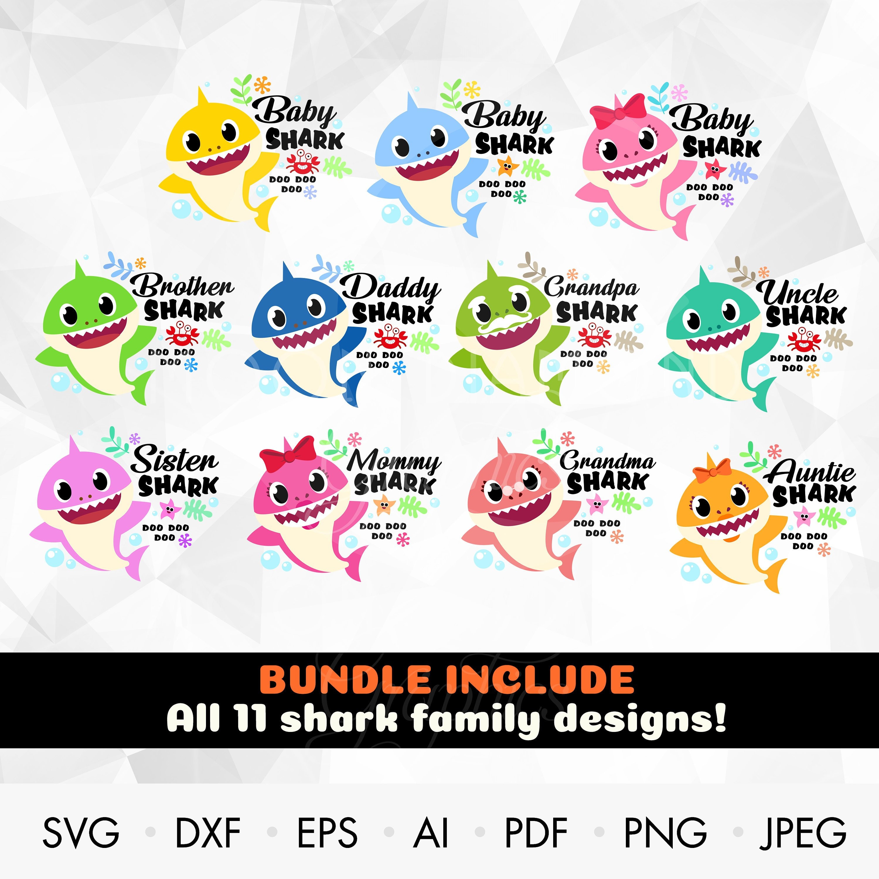 Download Shark Family doo doo doo Bundle SVG Baby Shark Svg Cricut ...