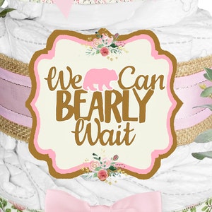 Teddy Bear Diaper Cake With a We Can Bearly Wait Theme for a Cute Baby ...