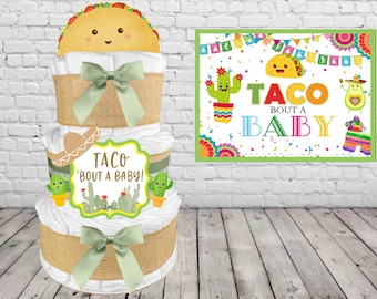 Taco Diaper Cake is a Baby Shower Gift for a Boy or Girl - Gender Neutral Baby Gift