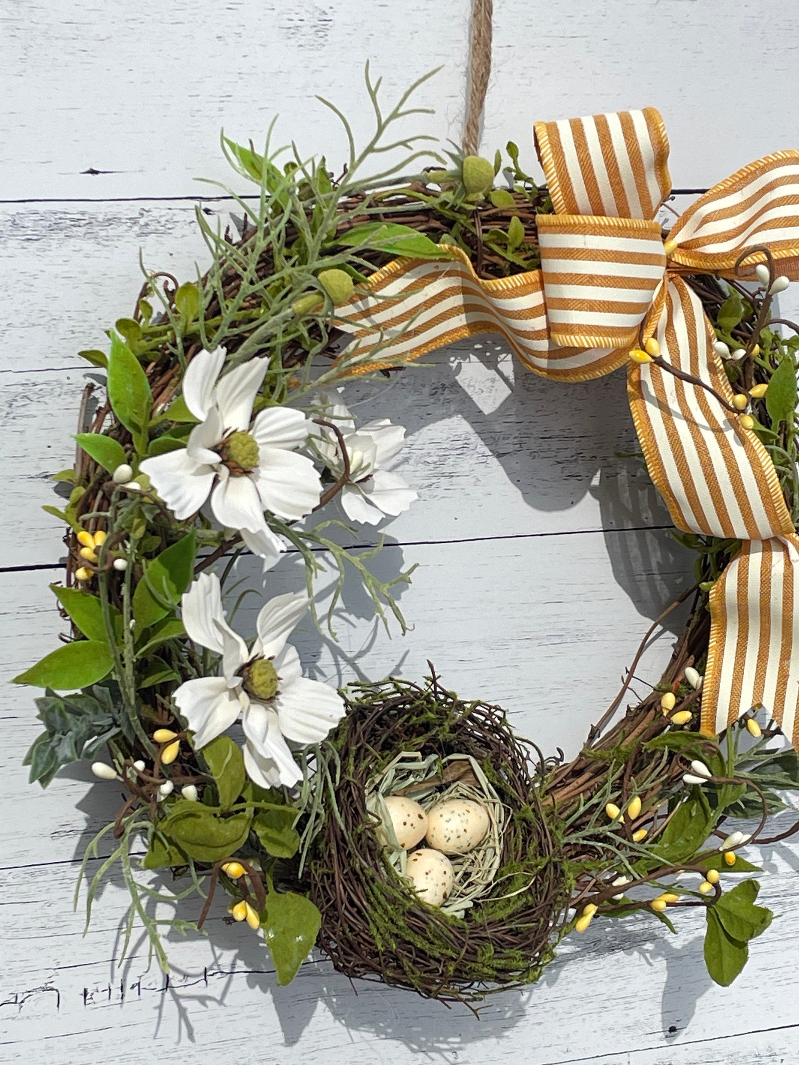 Spring Wreath With Birds Nest, Bird Nest Wreath, Bird Nest Decor