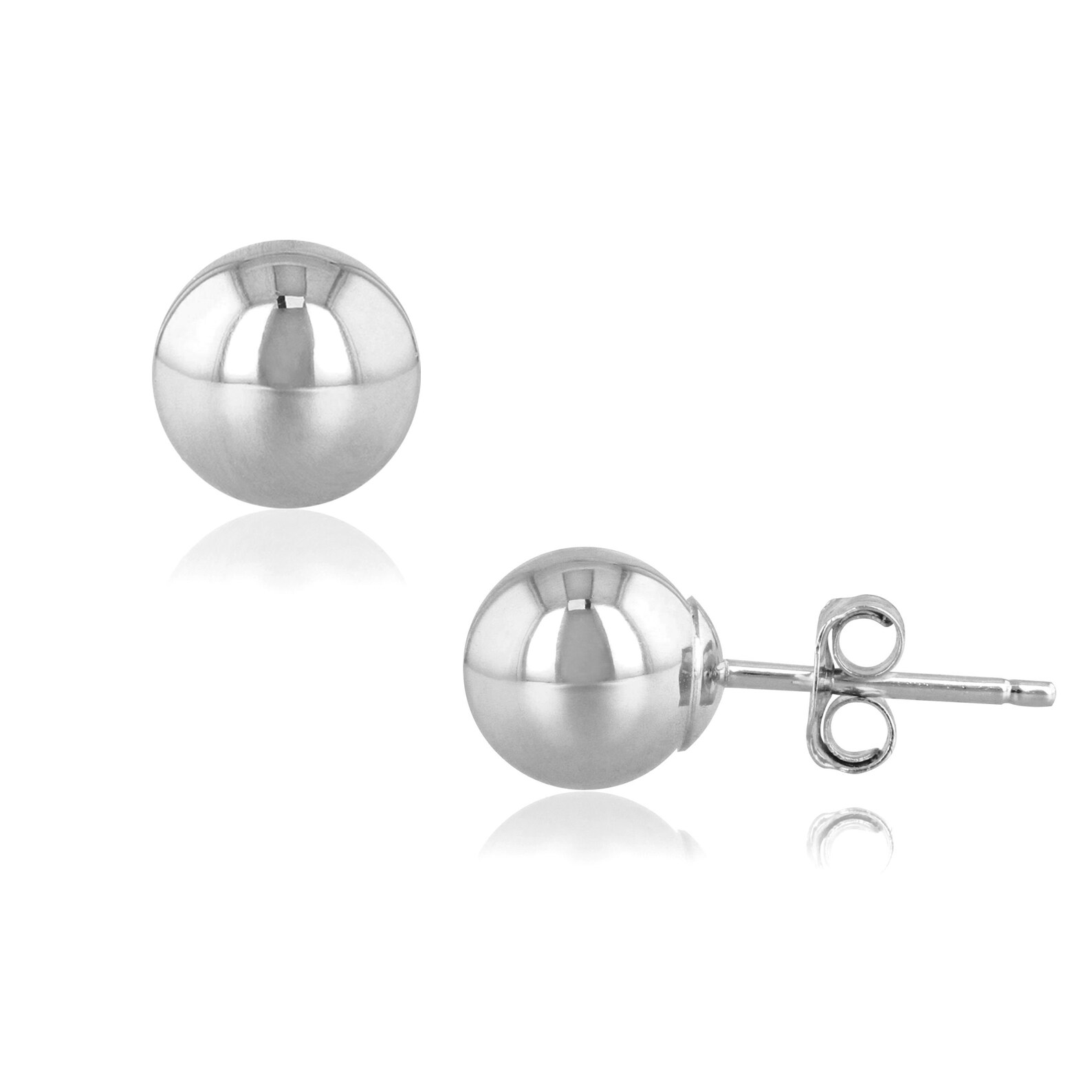 14K Gold Ball Earrings in White Yellow or Rose Gold 3.0mm Etsy