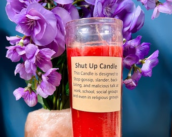 Fixed Shut Up Candle - Stop Gossip, False Accusations, STFU, Shut Your Mouth for Rituals or Spells Hoodoo, Voodoo, Wicca, Pagan