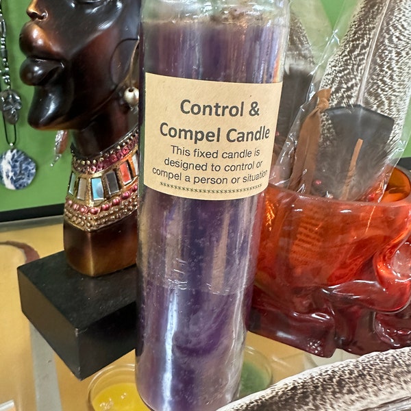 Fixed Controlling Manifestation Ritual Spell Candle - Hoodoo, Voodoo, Wicca, Pagan