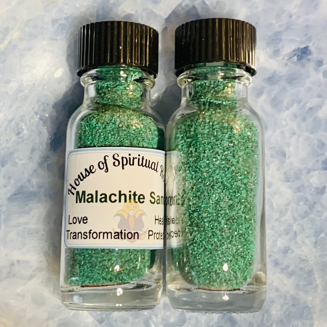 Malachite Crystal Sand Powder for Ritual Candles Potion Etsy