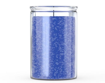 Small Glass Blue Candle - for spiritual ritual Hoodoo, Voodoo, Wicca, Pagan manifest Magic