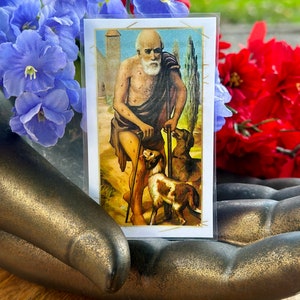 Carta di preghiera di San Lazzaro - Hoodoo, Voodoo, Wicca, Candele di incantesimo rituale pagano cristiano sacro