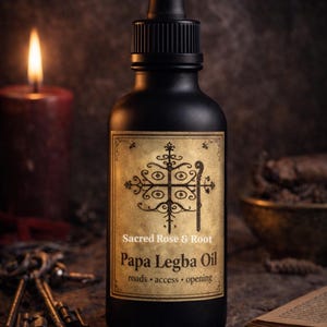 Papa Legba Öl | Devotionalien Öl für Wegöffnung, Zugang, Kommunikation | Scheideweg Arbeit | Heilige Rose & Wurzel