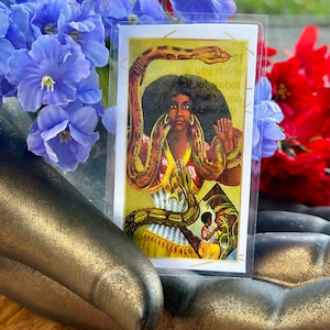 Martha la dominatrice / carte de prière Mami Wata - bougies rituelles de cérémonie sacrée sacrée païenne, vaudou, wicca