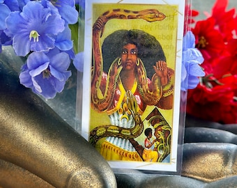 Martha the Dominator / Mami Wata Prayer Card- Hoodoo, Voodoo, Wicca, Pagan Christian sacred Ceremony Ritual Spell Candles