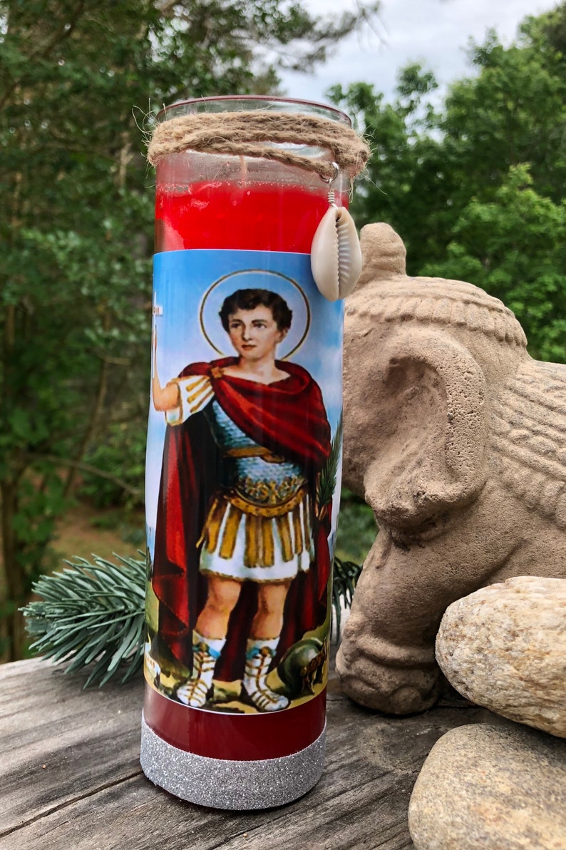 St Expedite Expeditus Custom Candle Hoodoo Voodoo Wicca Etsy
