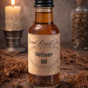 Vetiver Ritual Oil | Grounding, Protection, Money, Reversal Work | Rootwork Oil | Sacred Rose & Root