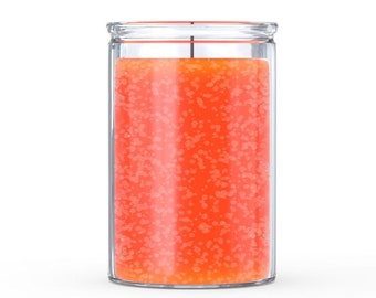 Petite bougie orange en verre - pour rituel spirituel Hoodoo, Voodoo, Wicca, Pagan manifest Magic