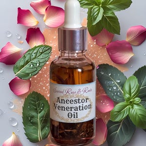 Ancestor Veneration Oil - Ancestral Connection, Spirit Offering, Lineage | Sacred Rose & Root