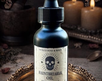 Olio rituale Hauntbreaker – Allontanamento degli spiriti, esorcismo, allontanamento del male / di Sacred Rose & Root