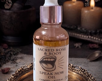 Speak Now Ritual Oil - Communication, Speak Truth, Compel for Expression | Sacred Rose & Root