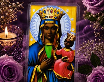 Ezili Dantor Prayer Card | Protection, Strength | Fierce Mother Spirit | Lwa Devotional Card | Sacred Rose & Root