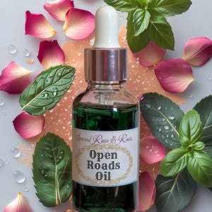 Open Roads Ritual Oil | Remove Blockages, Attract Opportunity l New Beginnings Hoodoo, Wicca, Pagan Spell Candles - Sacred Roses & Root