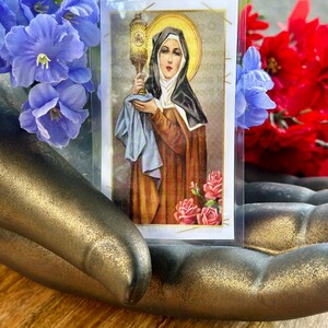 Carta di preghiera di Santa Chiara - Hoodoo, Voodoo, Wicca, Candele di incantesimi rituali per cerimonie sacre cristiane pagane