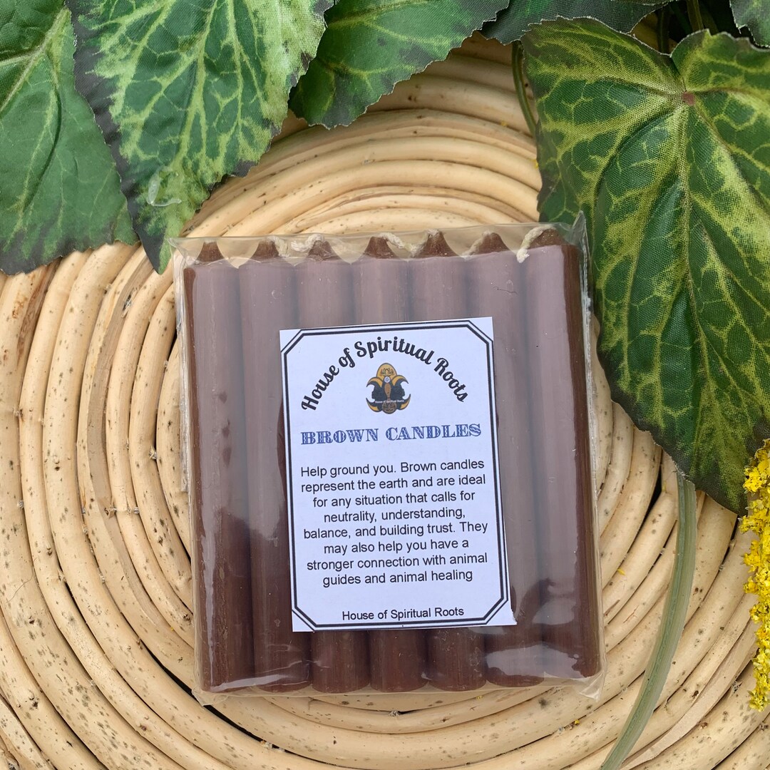 Brown Mini Chime Candles for Ritual Spell Hoodoo, Voodoo, Wicca, Pagan