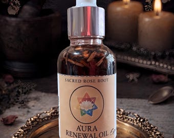 Aura Renewal Ritual Oil: Energy Clearing, Emotional Release, Healing | By Sacred Rose & Root